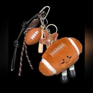 Football Plush Bag Charm / Keychain – Game Day Accessory